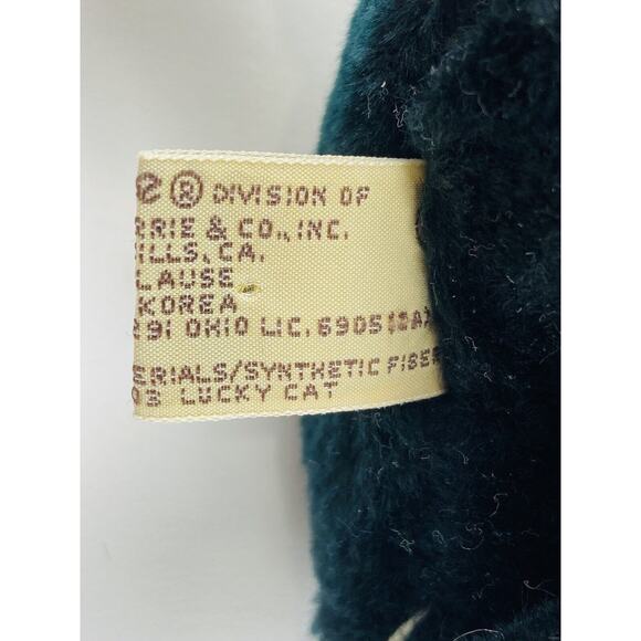 Vintge Wallace Berrie Black cat red bow tie plush toy 1984 Sitting Applause Luck - Picture 8 of 9